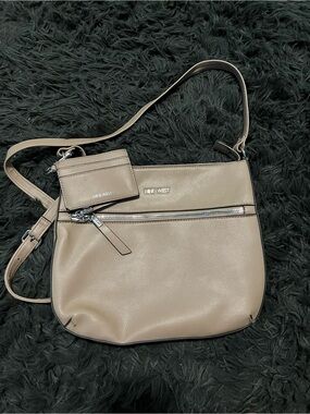 Nine West Taupe Crossbody Shoulder Bag with Card Holder